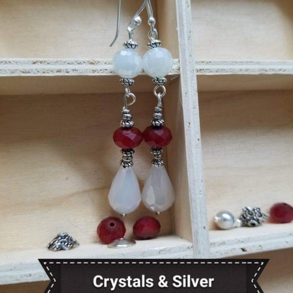 Sterling silver with genuine crystals